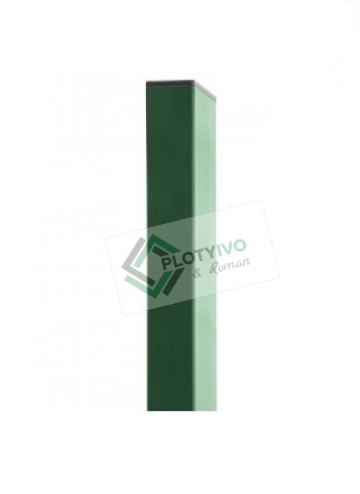 Plotový sloupek hranatý 60x40 mm, výška 300 cm, zelený