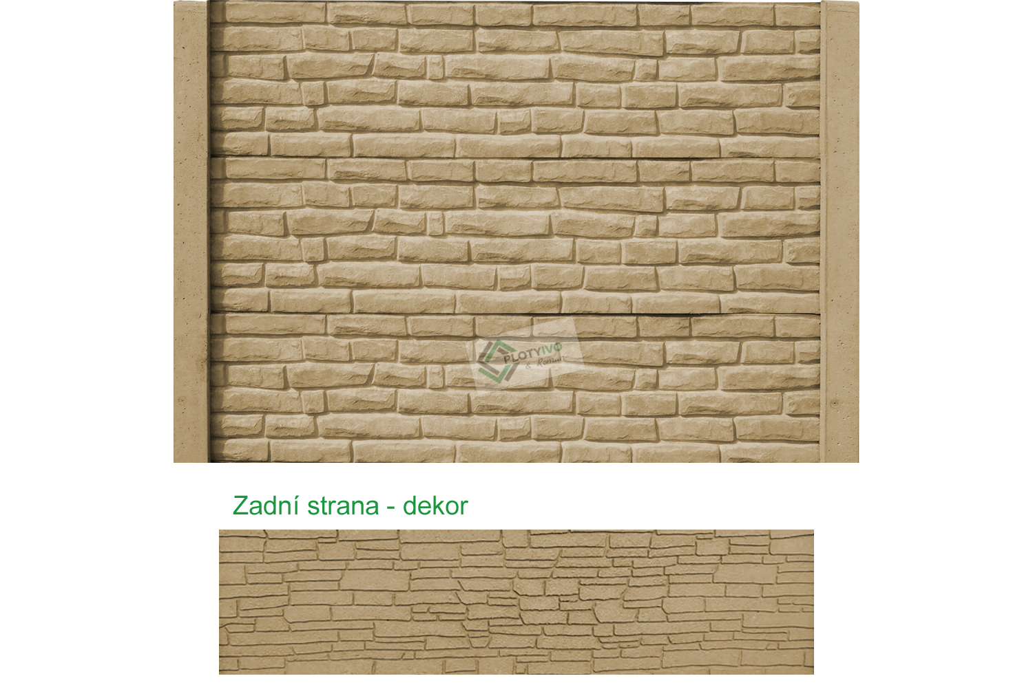 Betonový panel - Cihla - 50 x 200 cm - Písková - Dplx ANO