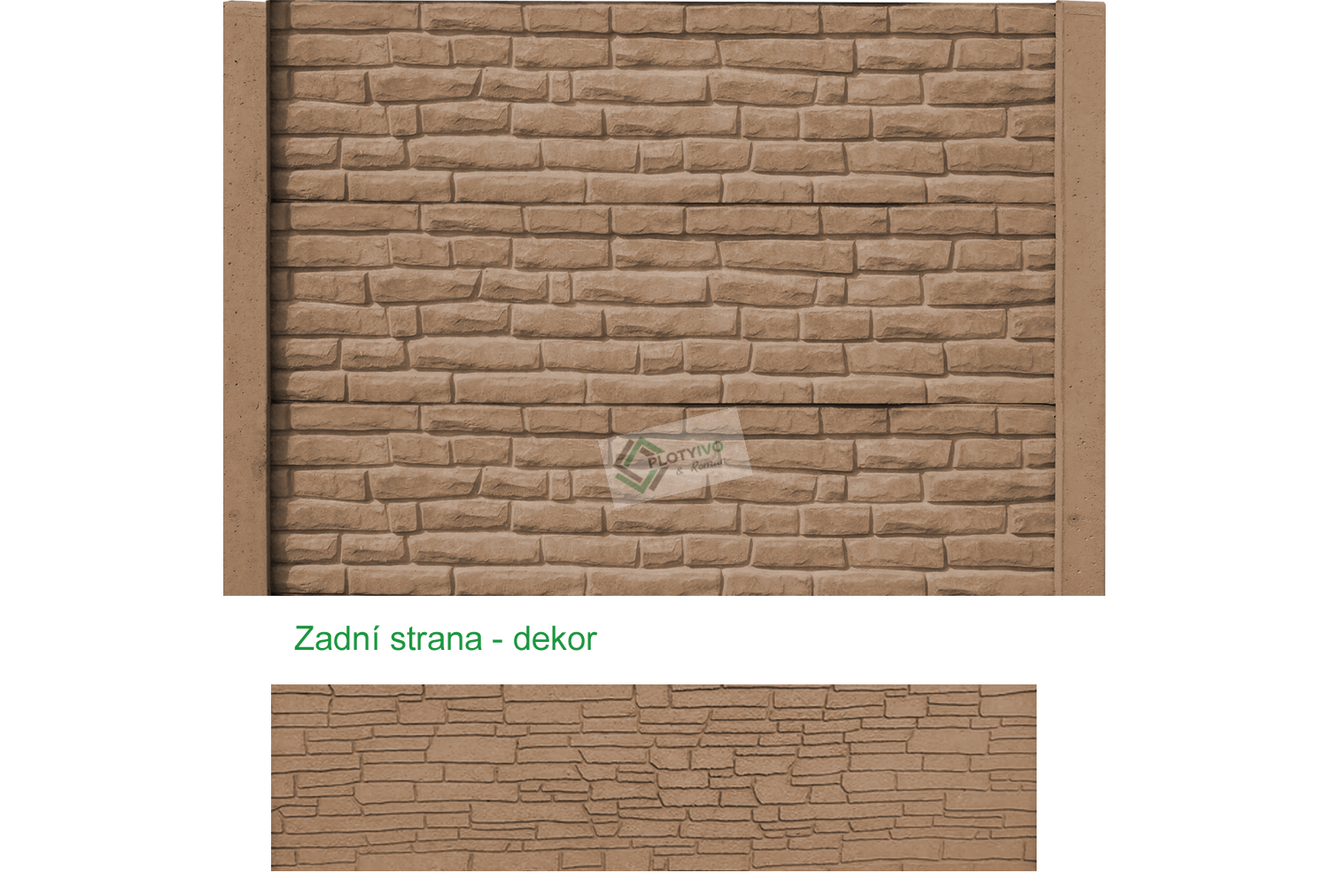 Betonový panel - Cihla - 50 x 200 cm - Hnědá - Dplx ANO