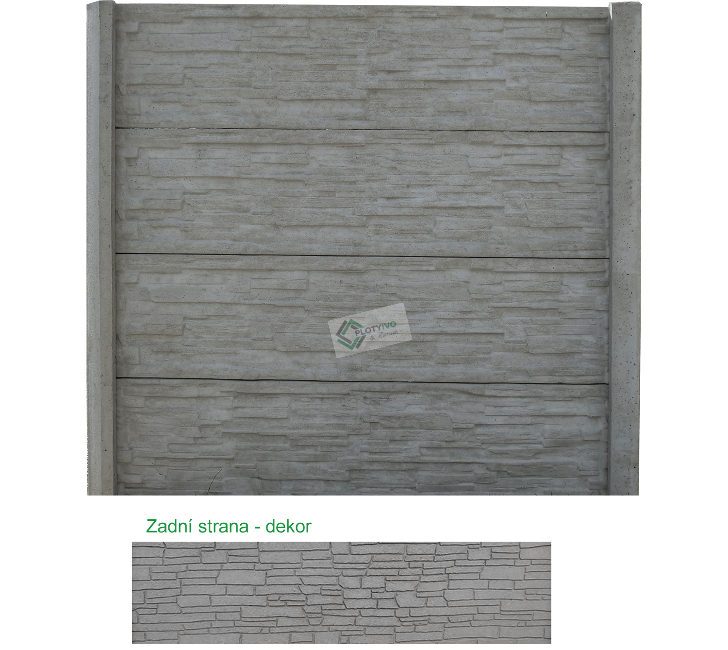 Betonový panel - Štípaný kámen - 50 x 200 cm - Přírodní - Dplx ANO
