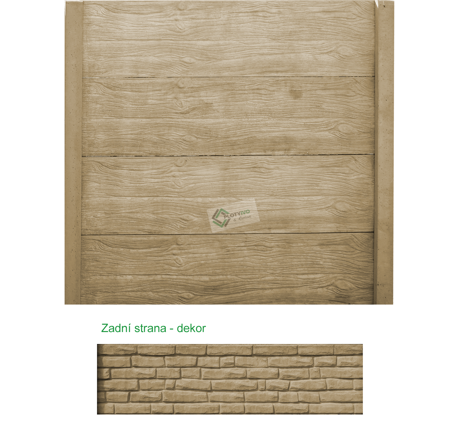 Betonový panel - Dřevo - 50 x 200 cm - Písková - Dplx ANO