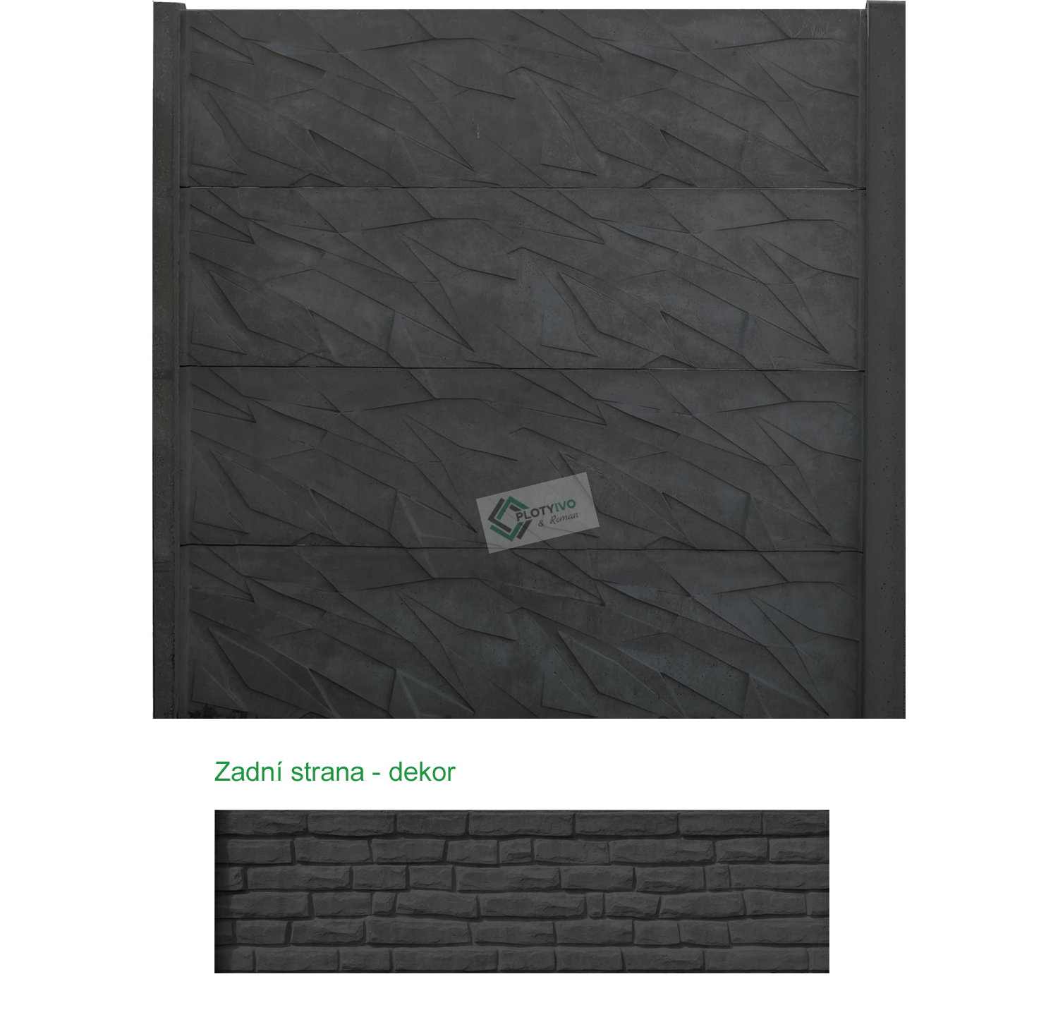 Betonový panel - Vesmír - 50 x 200 cm - Antracit - Dplx ANO