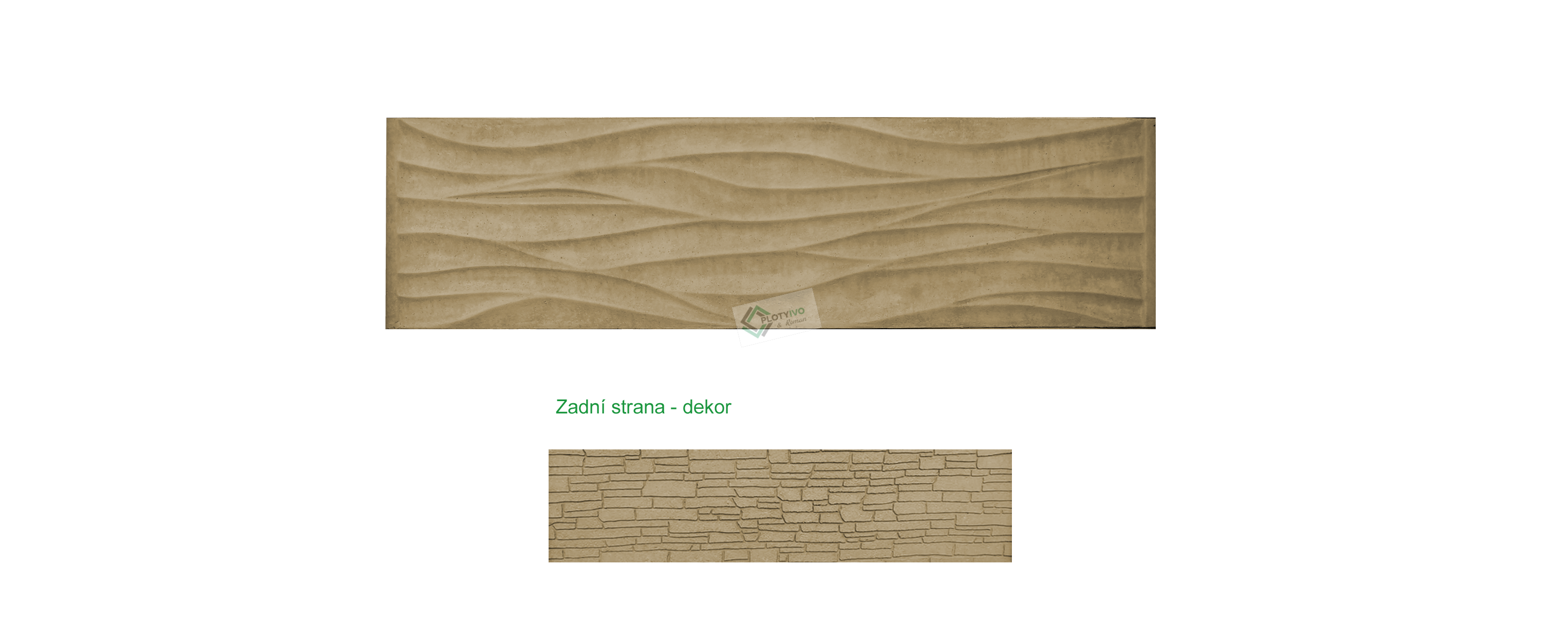 Betonový panel - Vlna - 50 x 200 cm - Písková - Dplx ANO