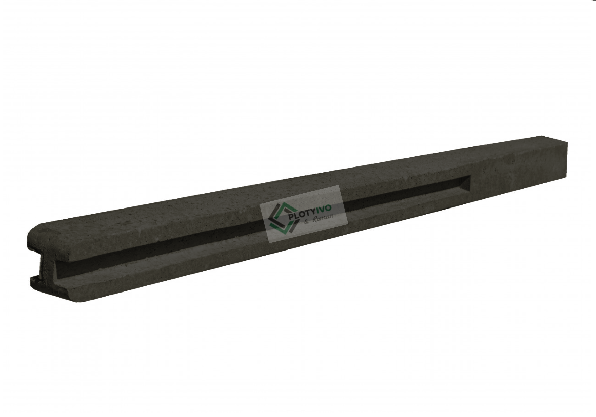 Betonový sloupek - průbežný - 200cm - Antracit