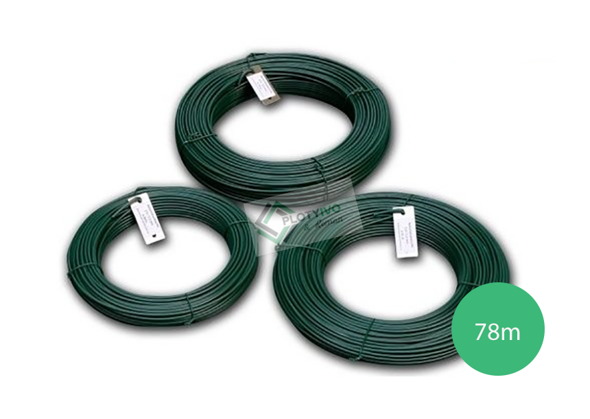 Napínací drát poplastovaný zelený (PVC) 3,4 mm, délka 78 m