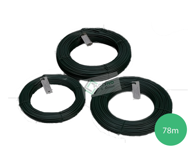 Napínací drát poplastovaný antracit (PVC) 3,4 mm, délka 78 m