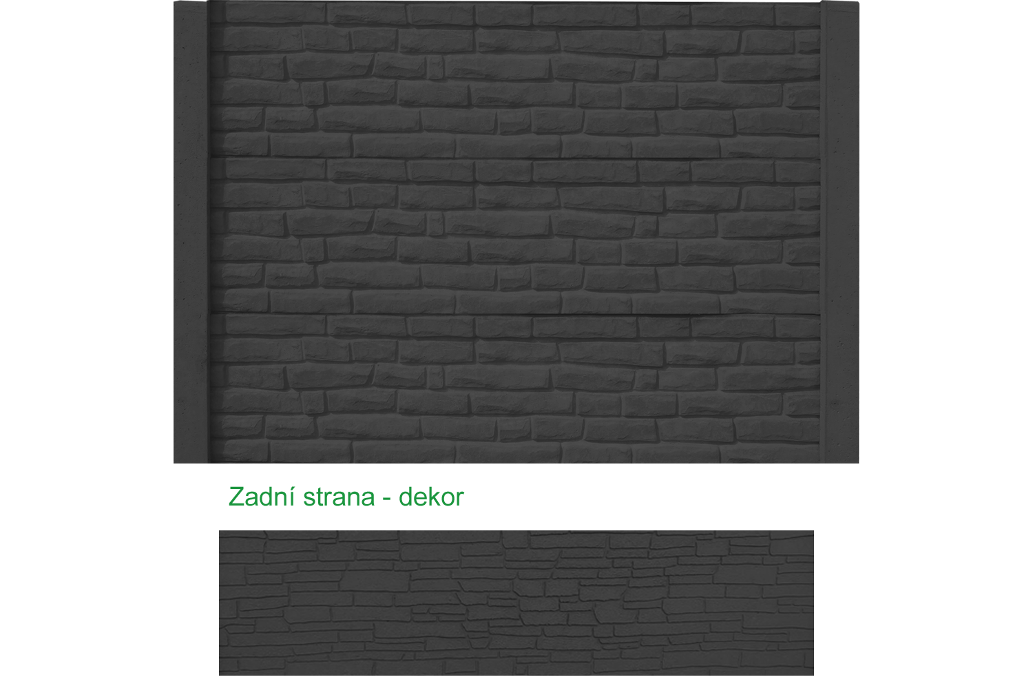 Betonový panel - Cihla - 25 x 200cm - Antracit - Dplx ANO