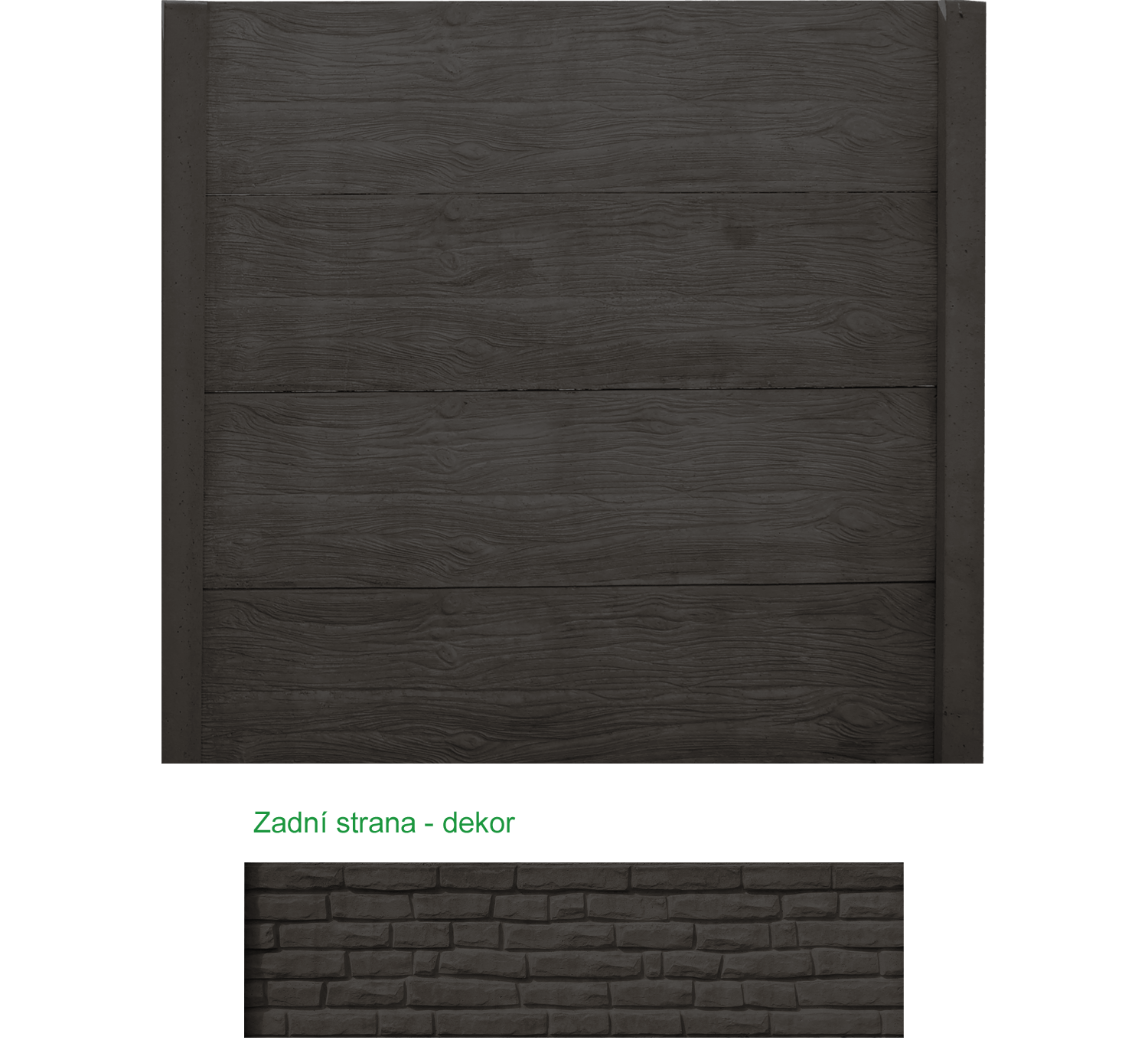 Betonový panel - Dřevo - 25 x 200cm - Antracit - Dplx ANO