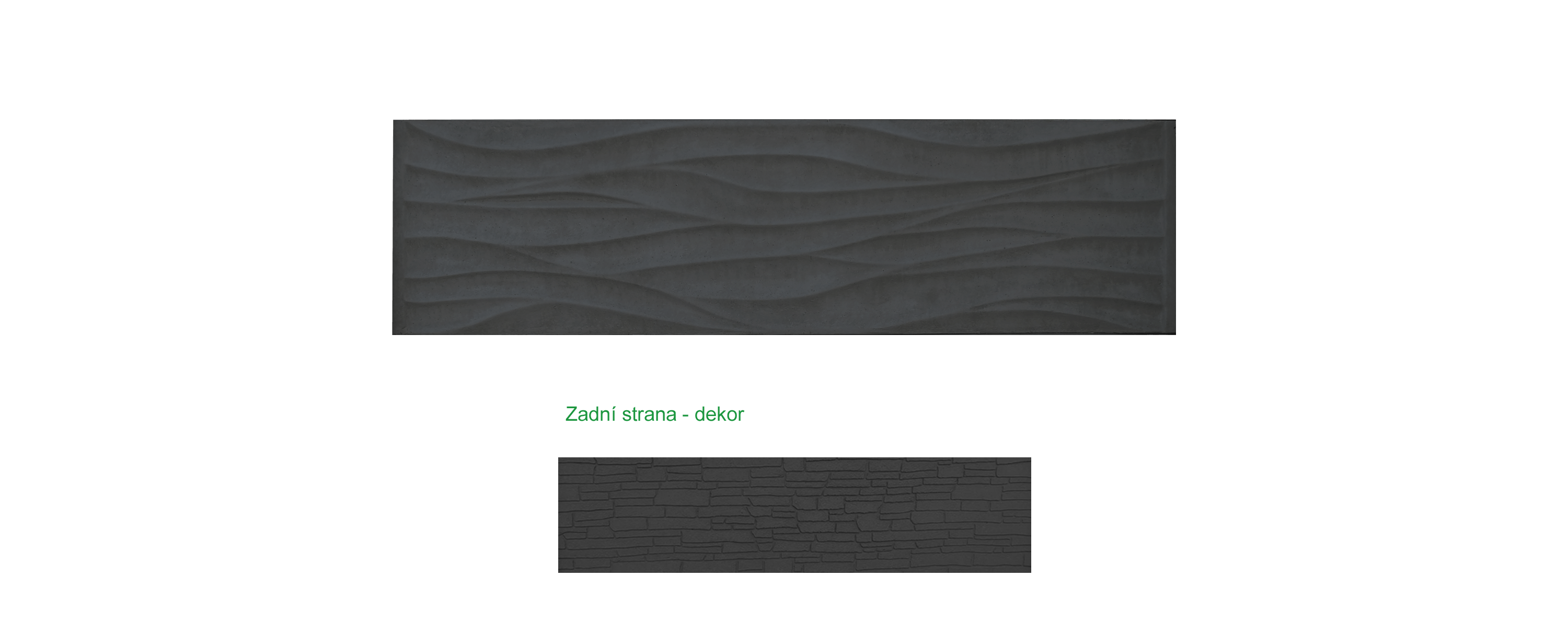Betonový panel - Vlna - 50 x 200 cm - Antracit - Dplx ANO