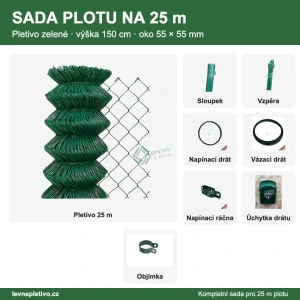 Pletivo zelené OKO 55x55 výška 150 cm SADA na 25 m