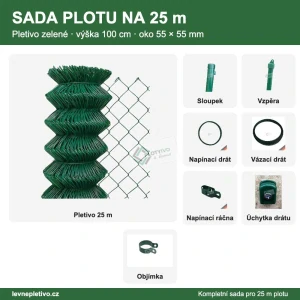 Pletivo zelené OKO 55x55 výška 100 cm SADA na 25 m