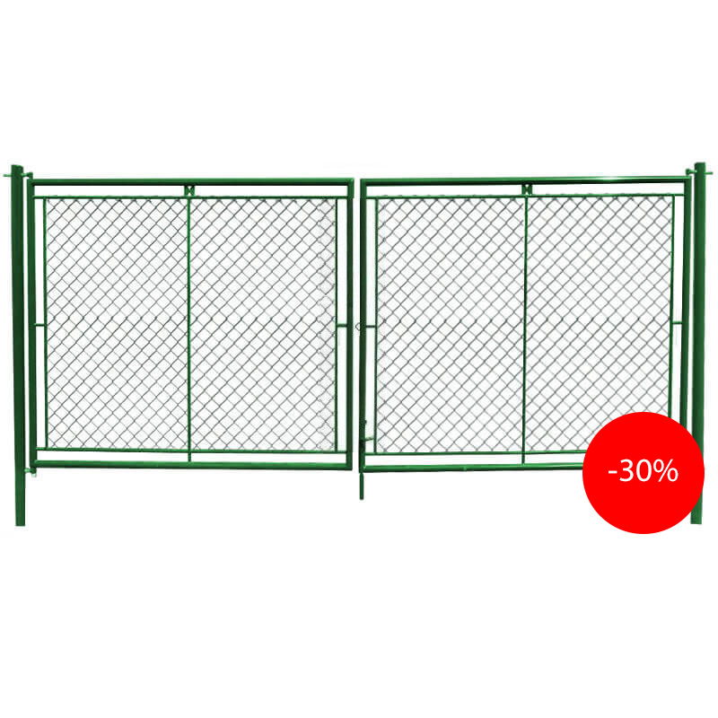 Brána dvoukřídlá OKO zelená, šíře 360 cm