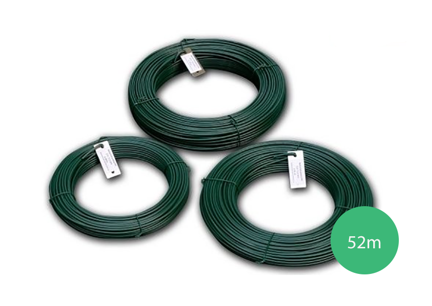 Napínací drát poplastovaný zelený (PVC) 3,4 mm, délka 52 m