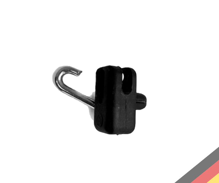 Příchytka PVC PREMIUM_DE na nap.drát - černá, natloukací