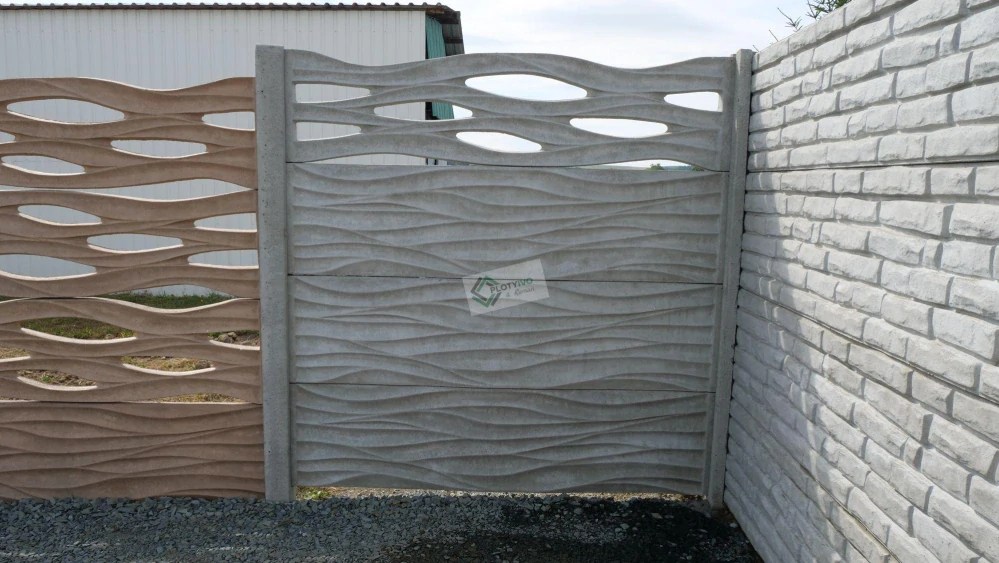 Betonový panel - Vlna průhledná - 50 x 200 cm - Písková - Dplx ANO